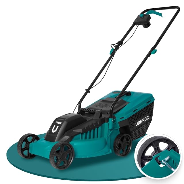 Rasaerba elettrico con filo VONROC LM500 con scocca da 32 cm e cesto per l’erba da 30 litri