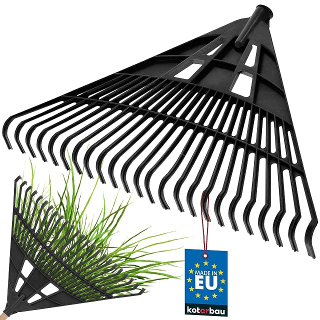 Testa larga di rastrello a ventaglio in plastica nera senza manico
