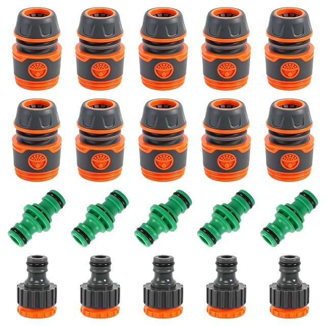 Set da venti pezzi di raccordi per tubo da giardino con raccordi e adattatori