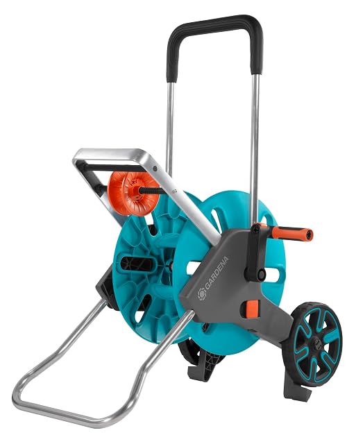 Carrello portatubo Gardena CleverRoll M Easy con telaio metallico e manovella
