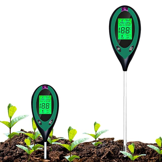 Misuratore digitale del terreno quattro in uno con display LCD retroilluminato